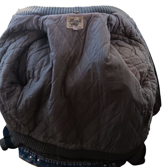 Women's Vintage Jacket Large Suede Knit Bomber Striped Grunge Learsi 1990's - Picture 10 of 10